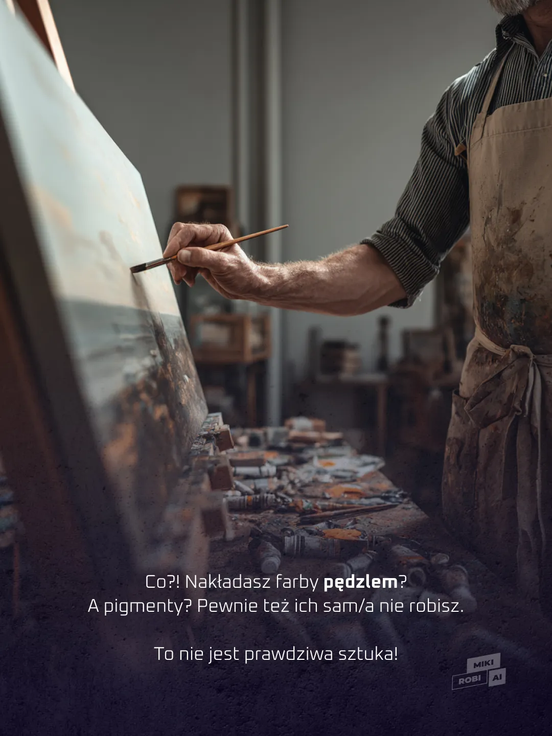 Symboliczny pędzel i układ scalony — konflikt tradycji i technologii