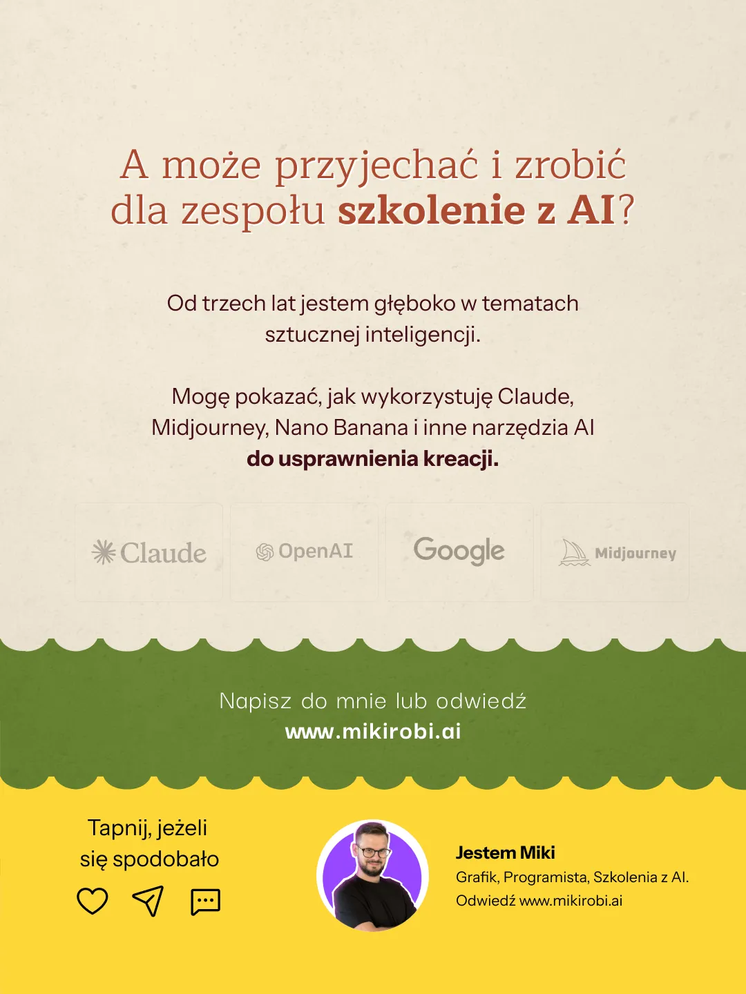 Szkolenie z sztucznej inteligencji i narzędzi AI takie jak Claude, OpenAI i Google