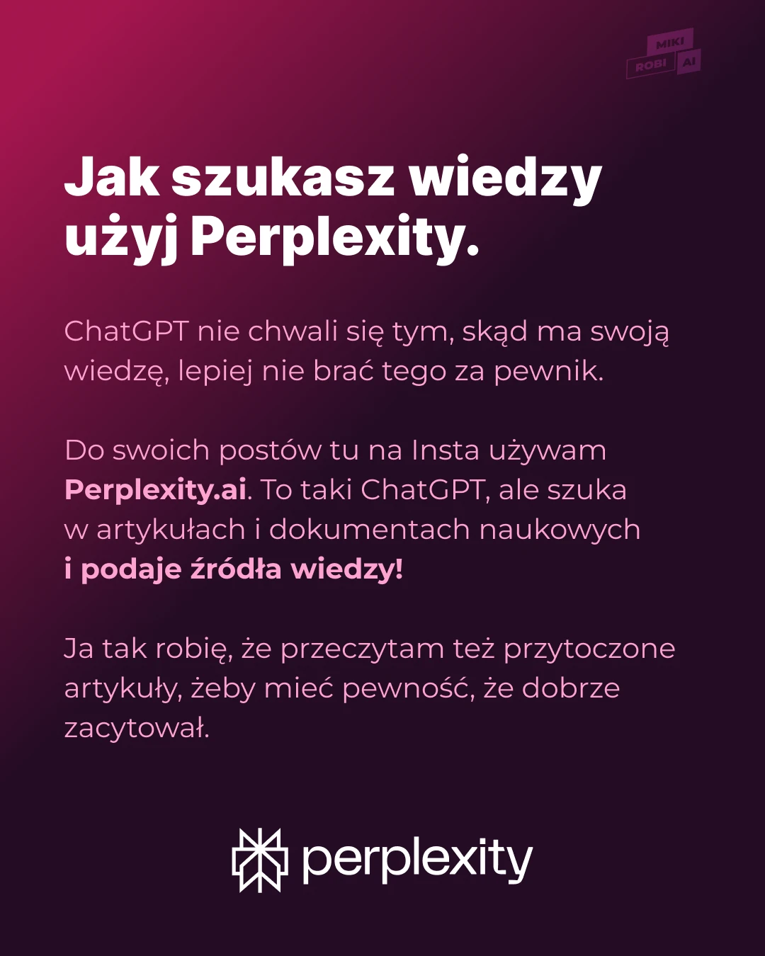 Perplexity AI - do nauki