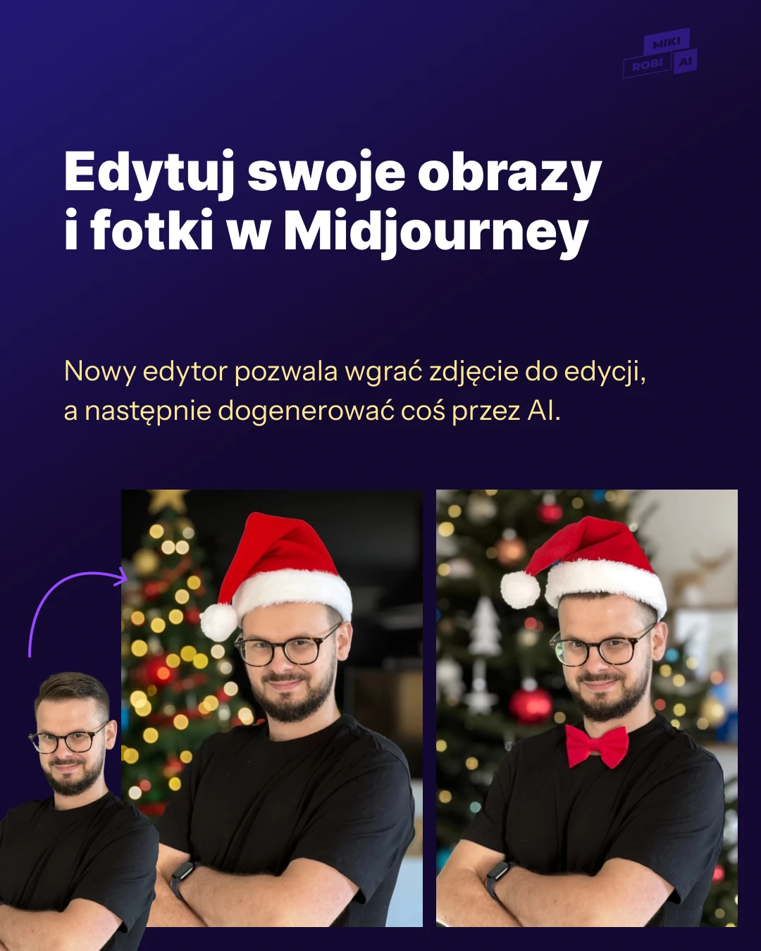 Edytuj fotki i selfie w Midjourney