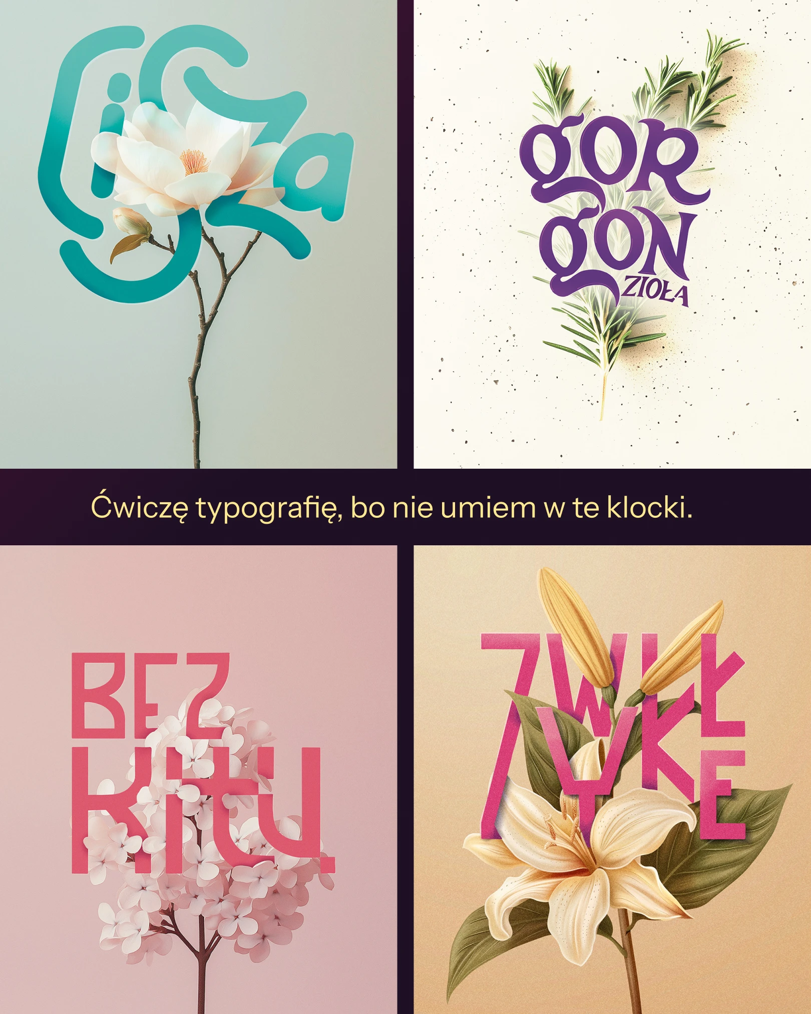 obrazy z typografią