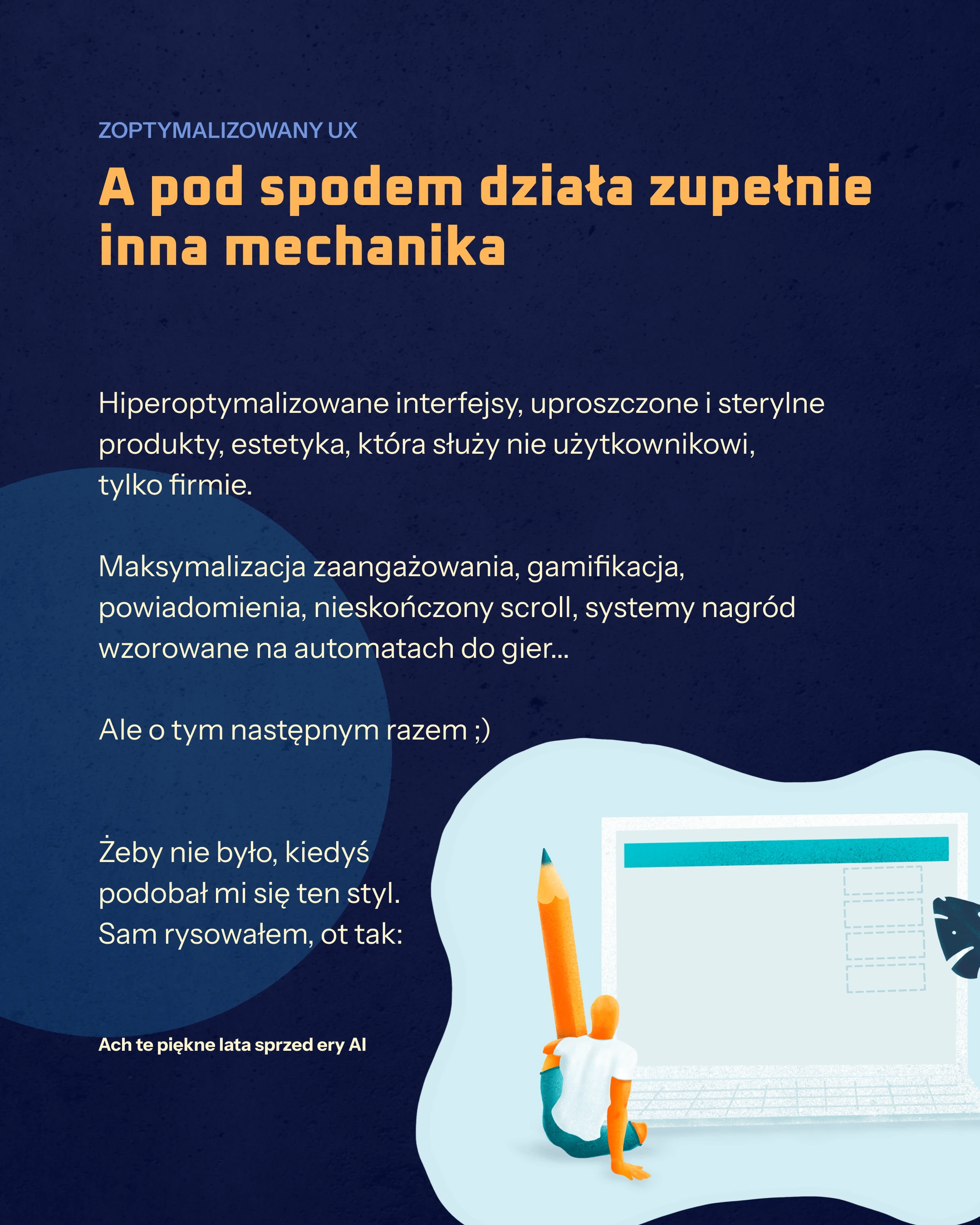 Zilustrowane zestawienie pozytywnych i negatywnych cech stylu Corporate Memphis