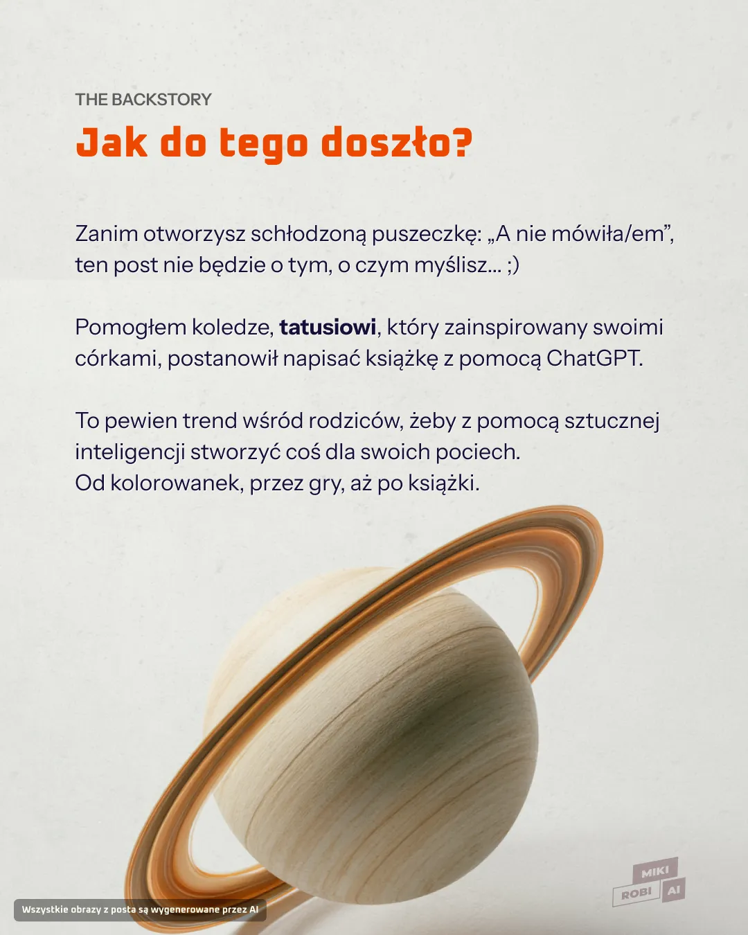 Planeta z pierścieniem symbolizująca sztuczną inteligencję i generowanie treści przez AI