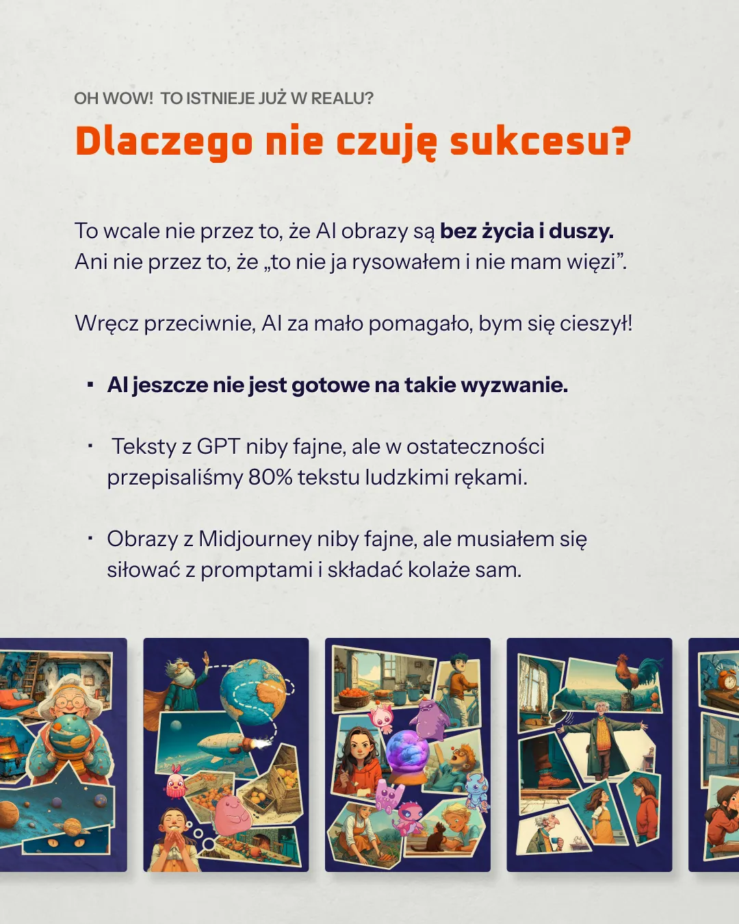 Porównanie korzyści AI w śmietniku: 8000+ wygenerowanych obrazów vs 300 użytków, infografika o generowaniu obrazów sztuczną inteligencją