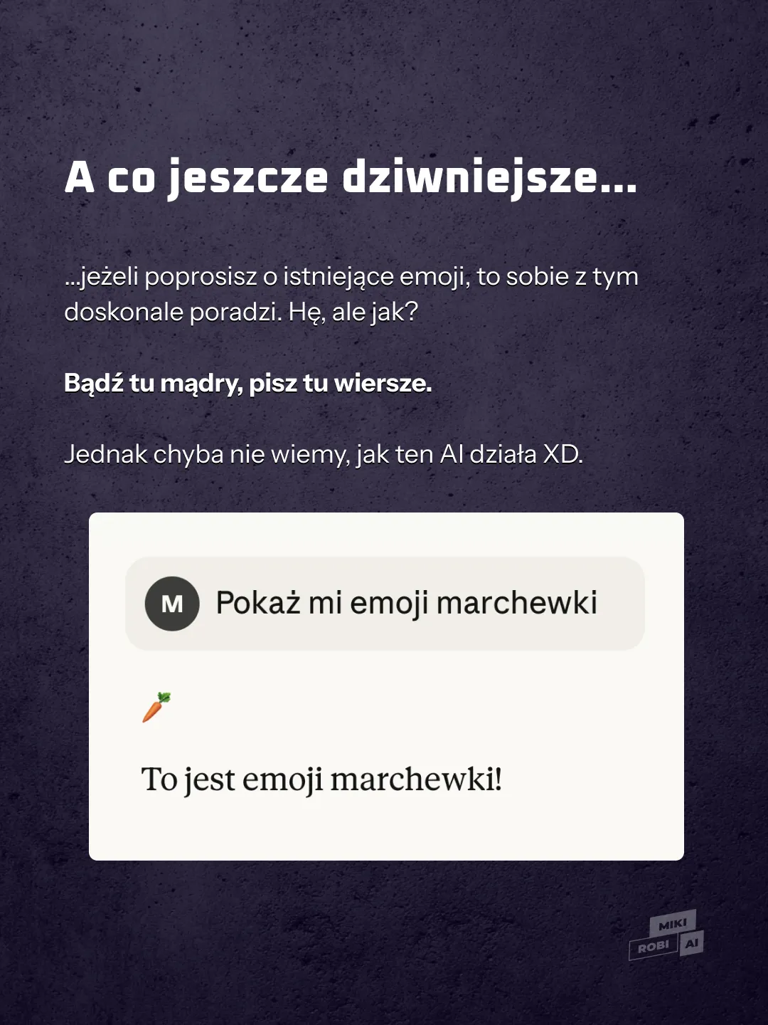Grafika ilustrująca brak emoji konika morskiego w liście Unicode