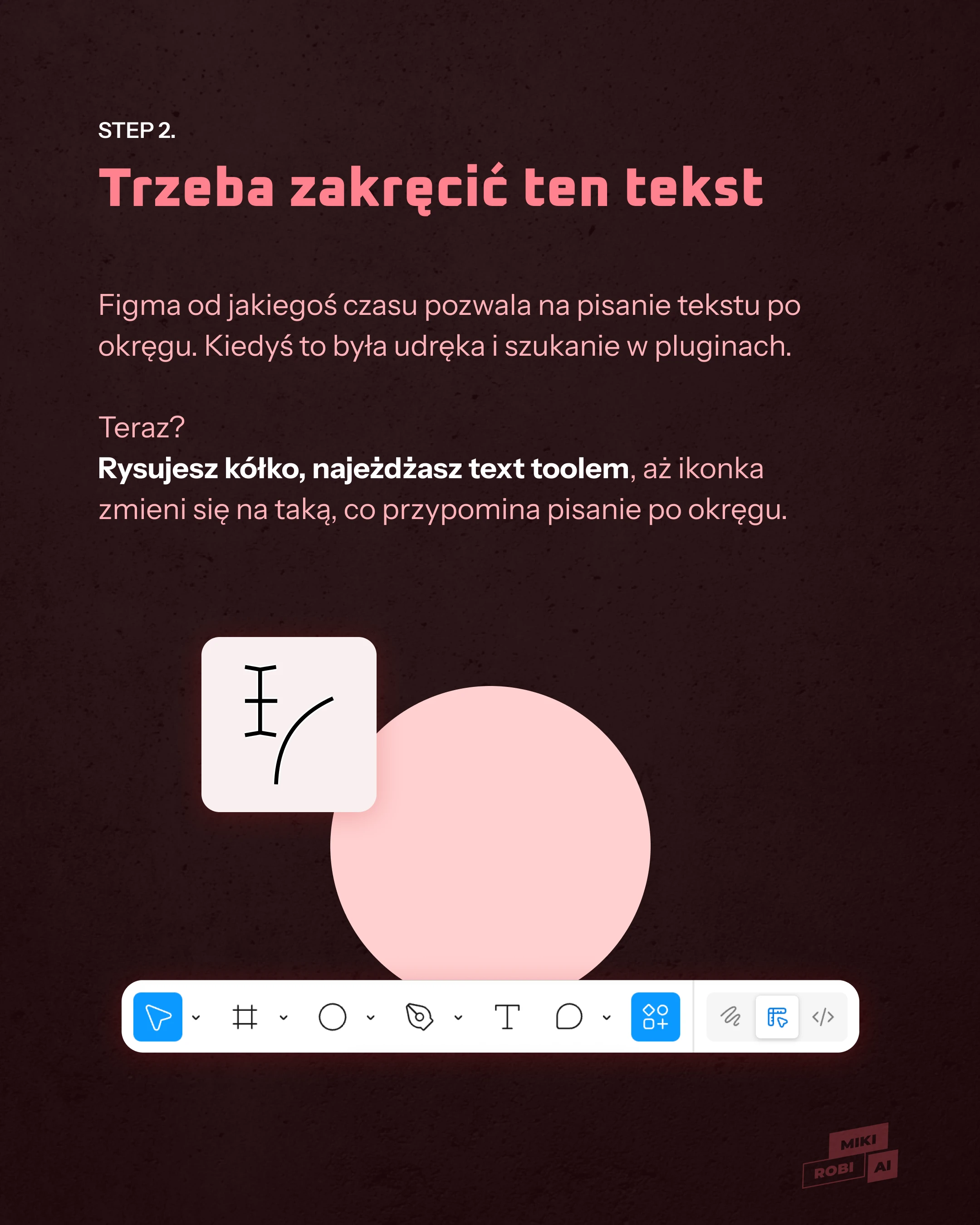 Figma - Text tool - tekst po okręgu