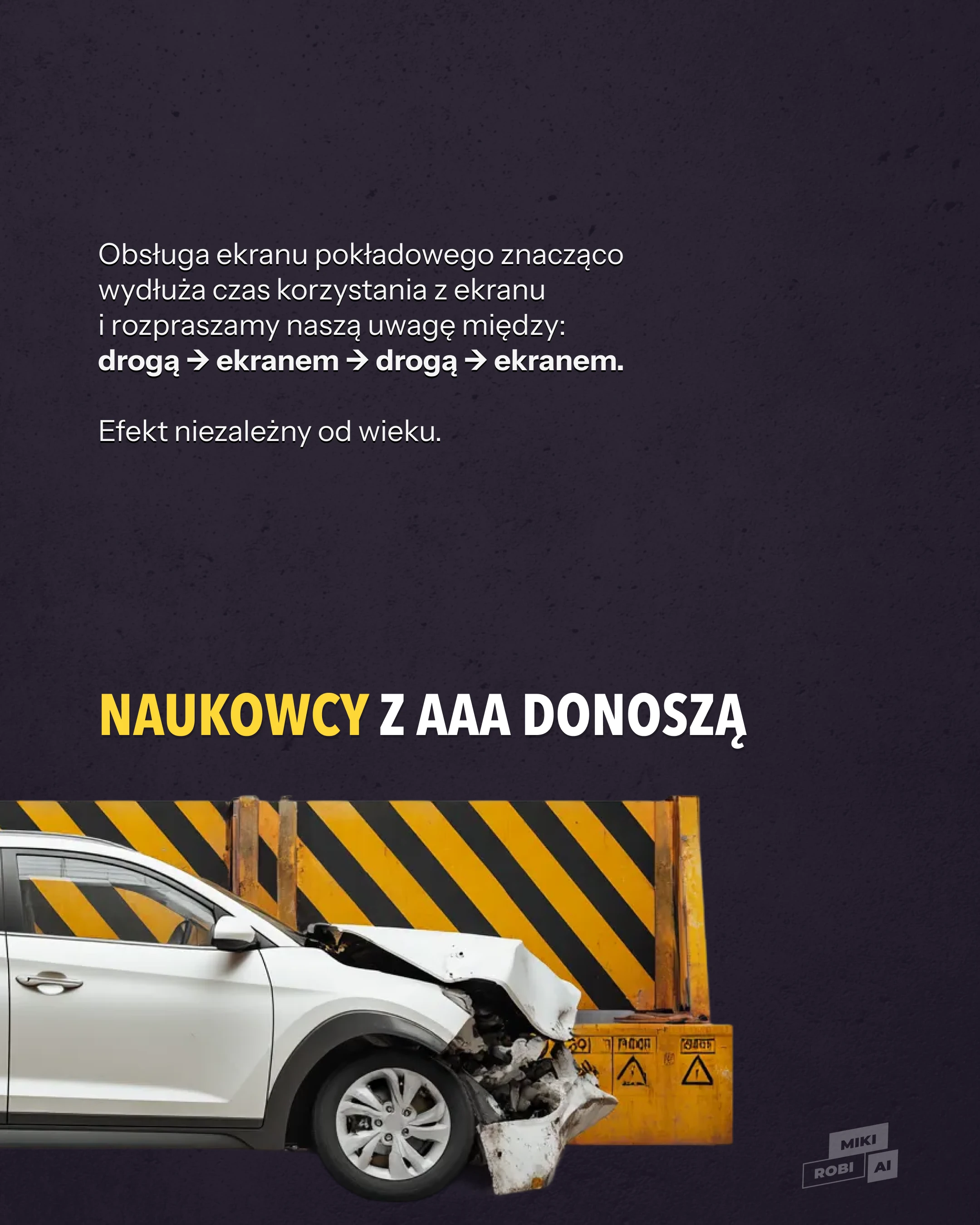 AAA - ekrany są trudne w obsłudze podczas jazdy