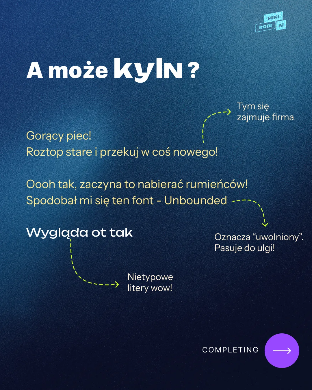 Moment eureka z logotypem
