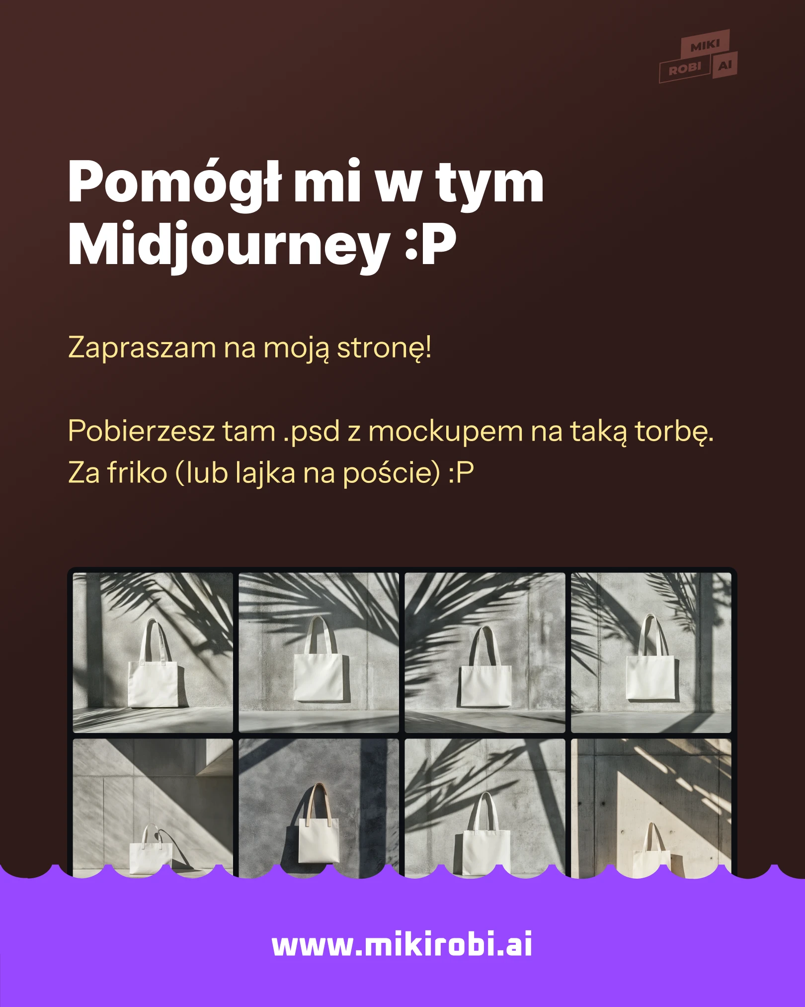mockup z torbą gratis