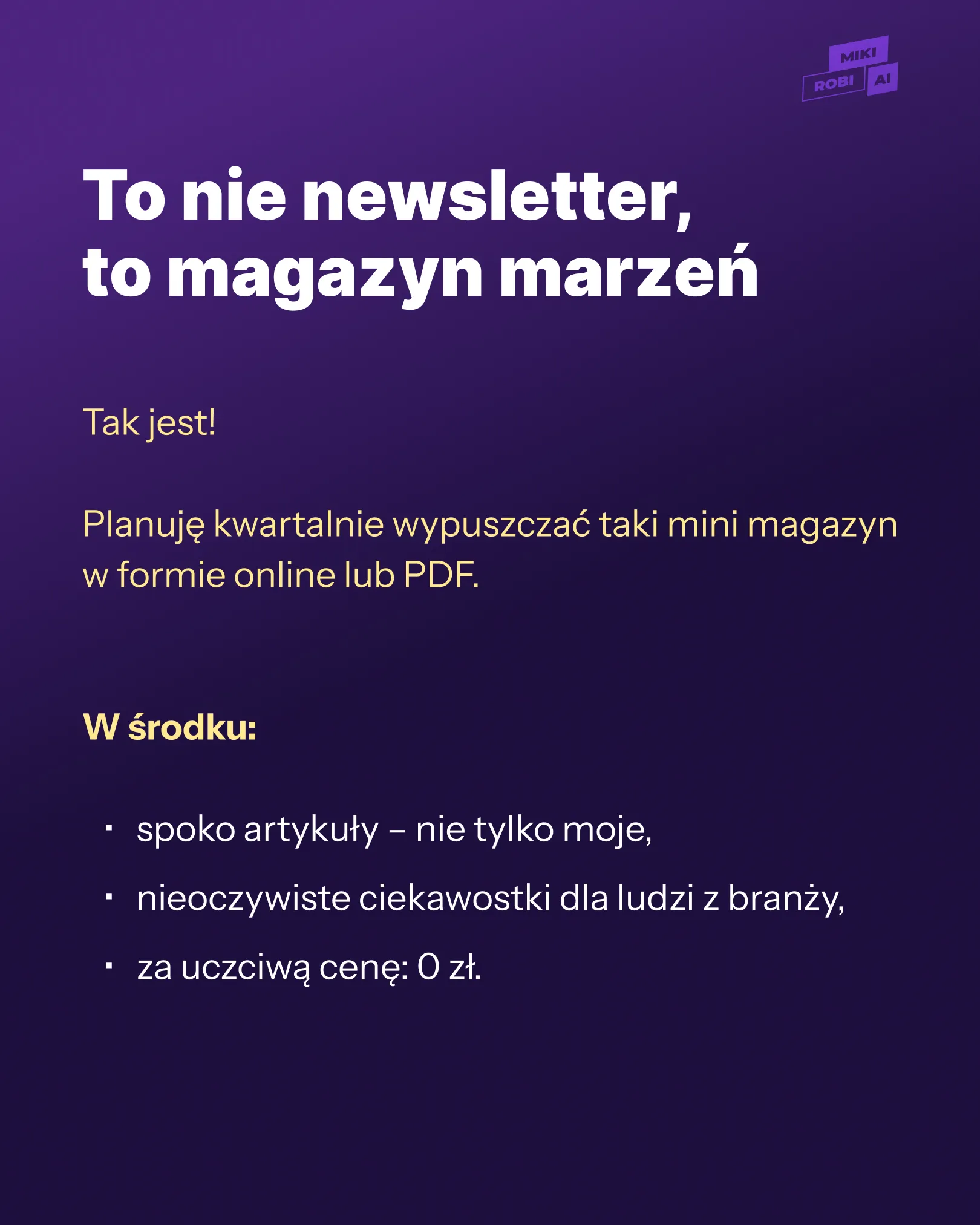 Przykład profesjonalnego layoutu newslettera dla branży kreatywnej