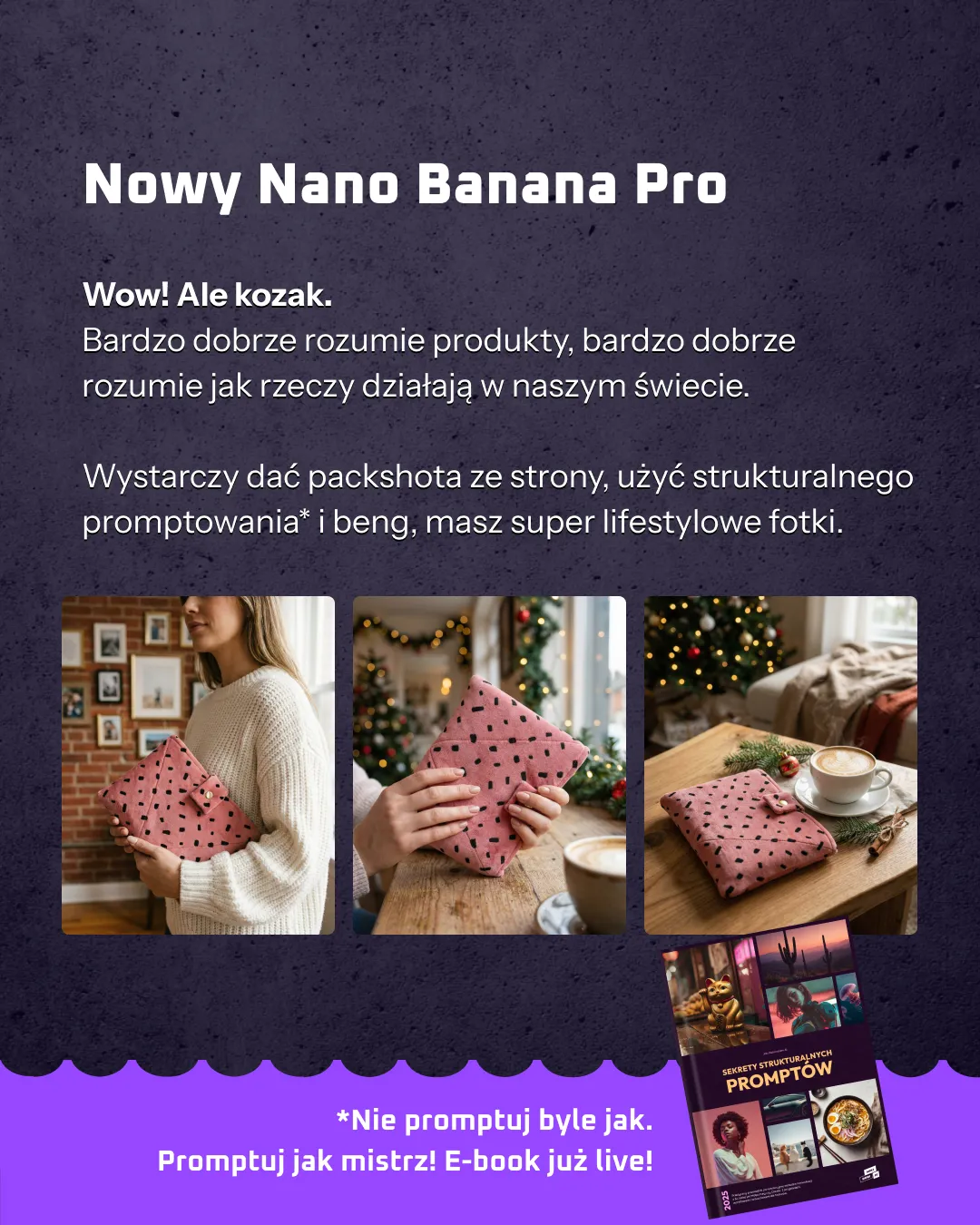 Nano Banana generuje realistyczny produkt na zdjęciu