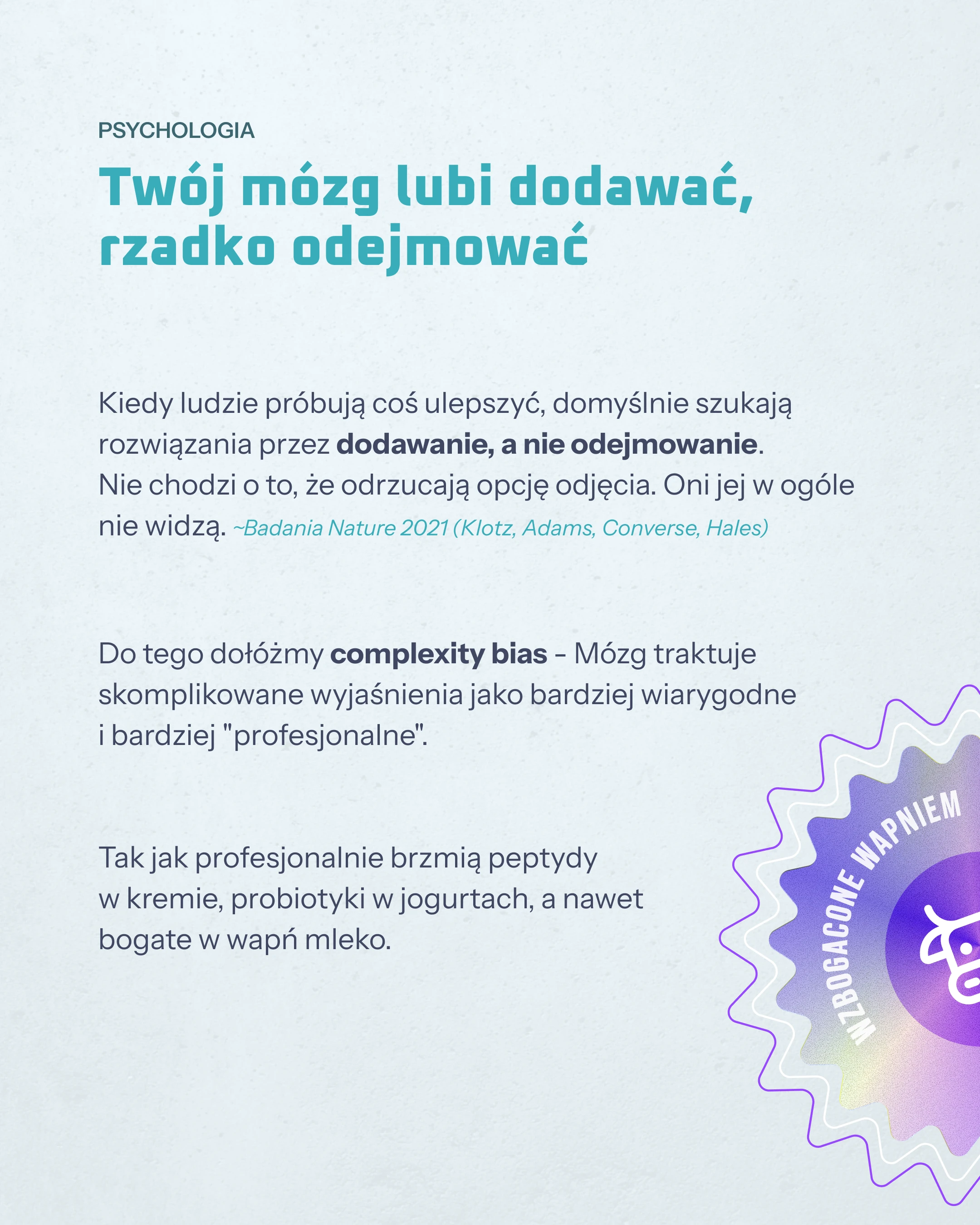 Artykuł psychologiczny o cognitive bias - mózg lubi dodawać i odejmować zamiast myśleć złożenie