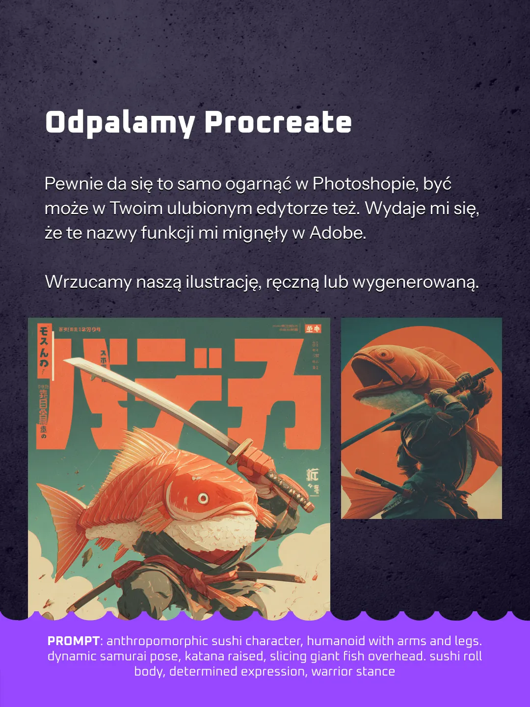 Grafika w stylu retro z ciemnym granatem i jaskrawym limonkowym akcentem