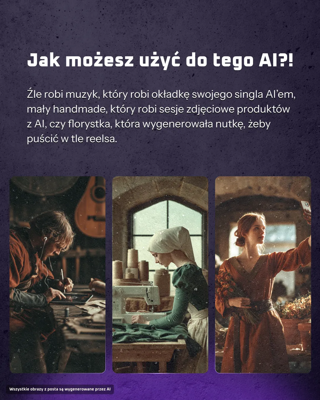 Twórca korzystający z narzędzi AI do projektowania okładki albumu