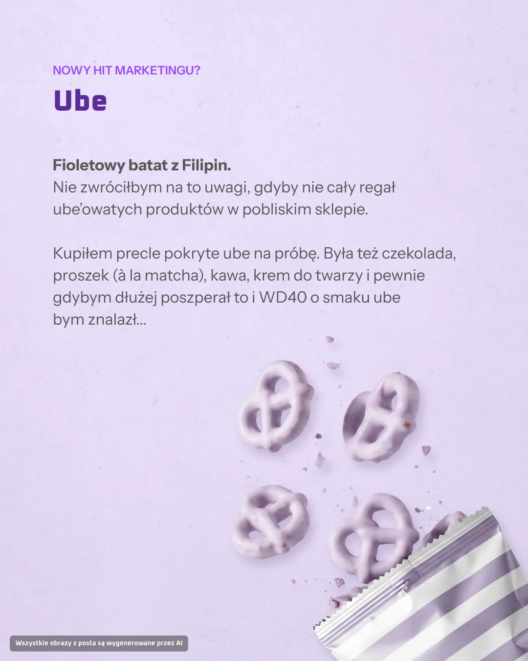 Fioletowe precelki Ube - nowy hit marketingowy z Filipin