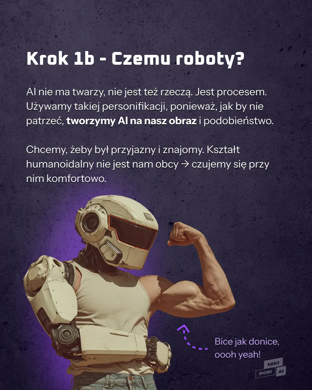 Koncept humanoidalnego robota jako motyw logo